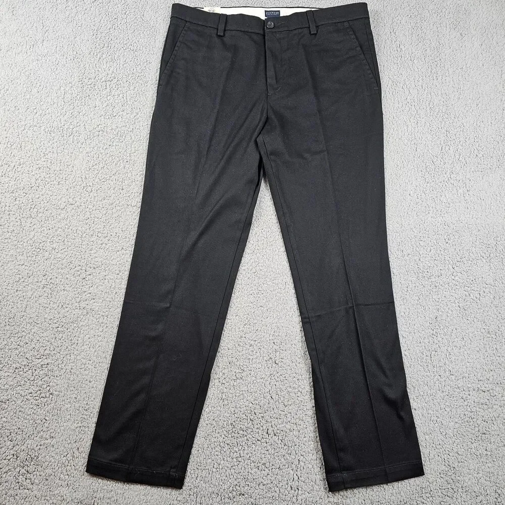 Dockers Easy Khaki Pants Mens 36x31* Black Slim Fit Golf Performance Stretch